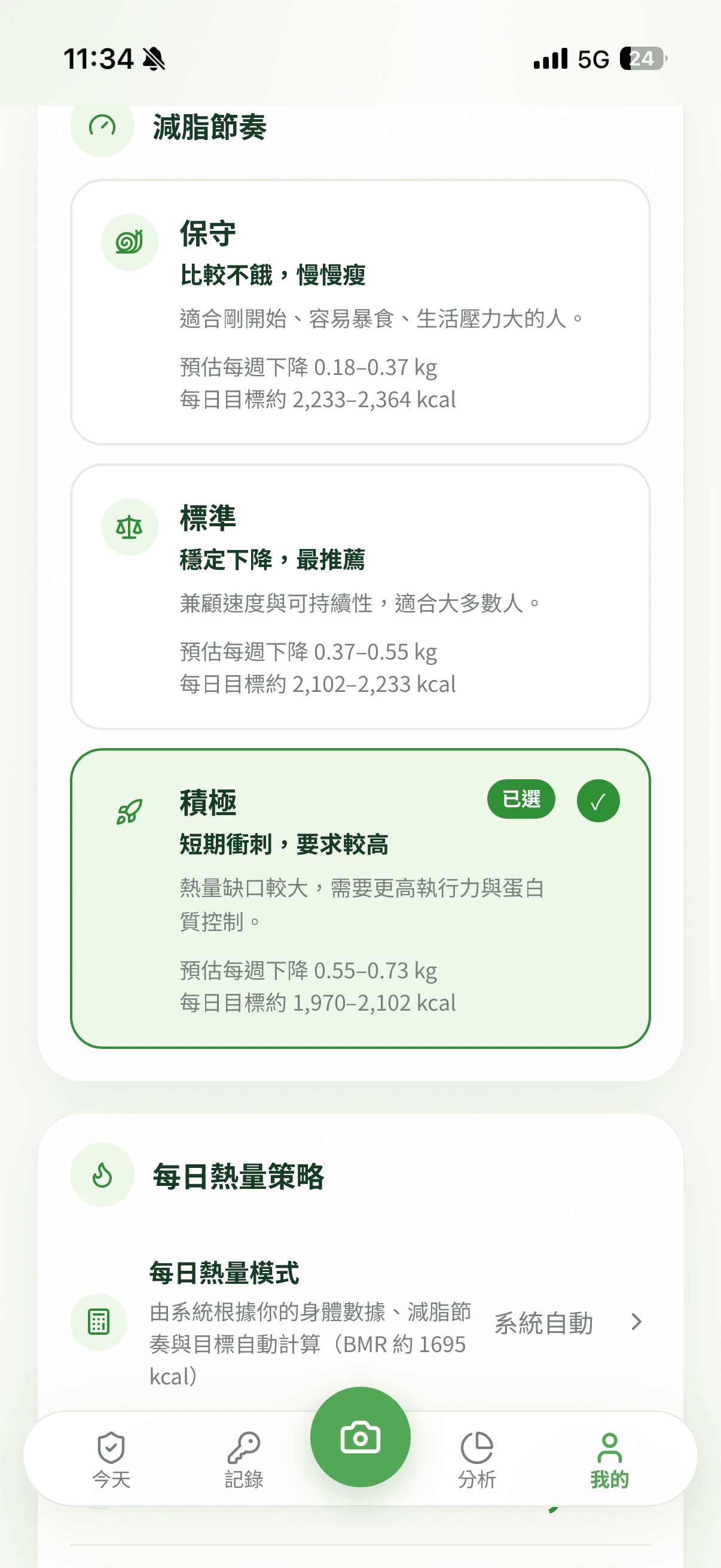 每日減脂節奏